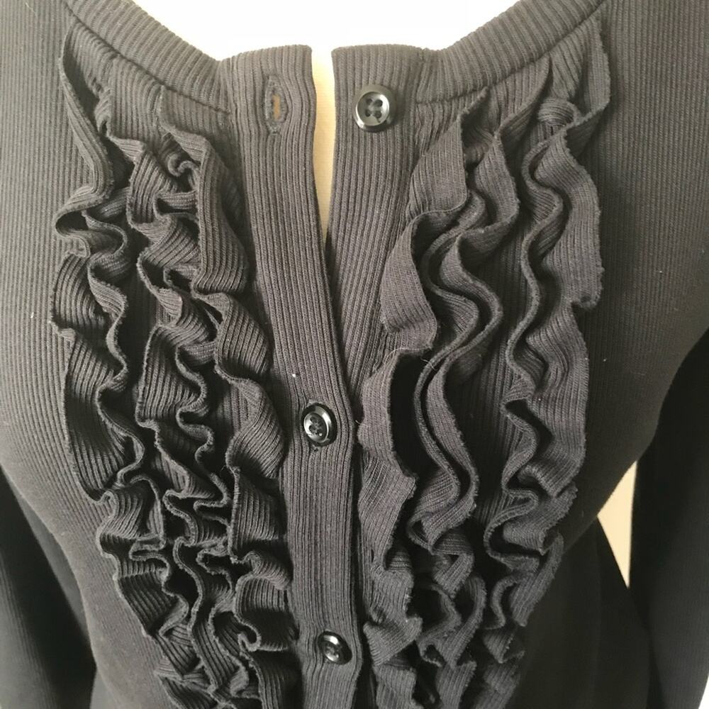 Pendleton Waffle Ls Ruffle Button Down Blouse - image 2